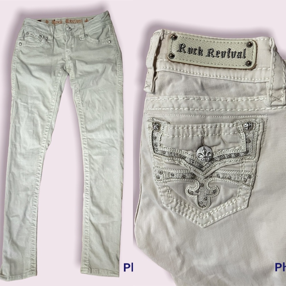 Rock Revival White Denim Jeans size 25